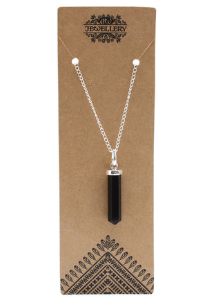 Gemstone Classic Point Pendant - Black Agate