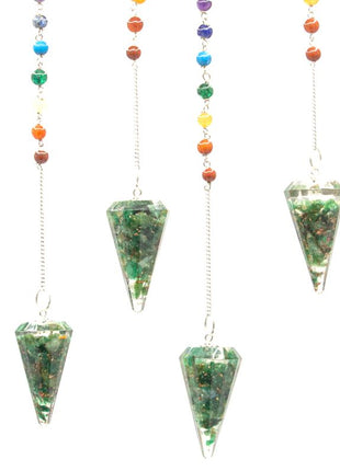 Orgonite Power Chakra Pendulum - Green Aventurine