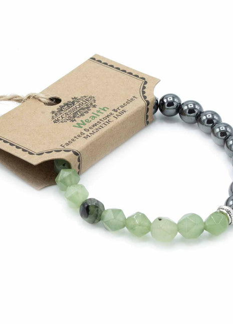 Faceted Gemstone Bracelet - Magnetic Jade