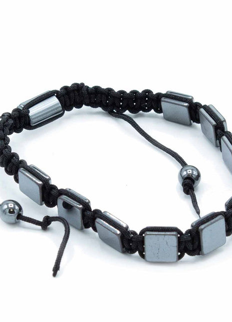 Magnetic Hematite Shamballa Bracelet -  Flat Cubes