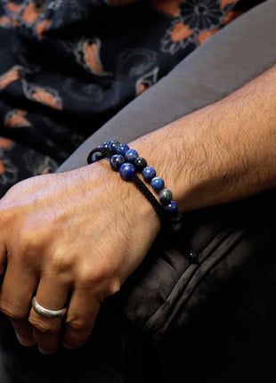 Gemstone Double Power Bracelets- Sodalite