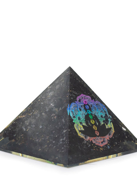 Small Organite Pryamids 5.5x4.5cm - Chakra Buddha - Black Tormaline Chips