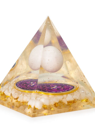 Med Organite Pryamids 7x6cm - Floating Quatz Sphere - Quatz Chunks