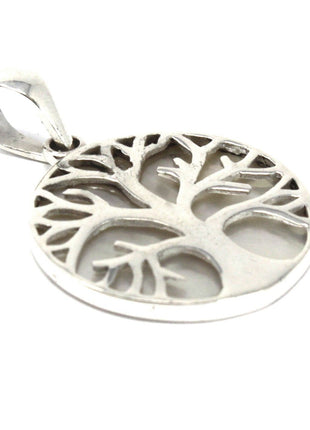 Tree of Life Silver Pendent 22mm - Mother of Pearl