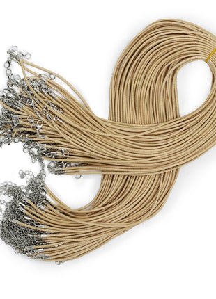 Packs Waxed Pendant Cords -  2mm x 55cm - Assorted - Tan 117