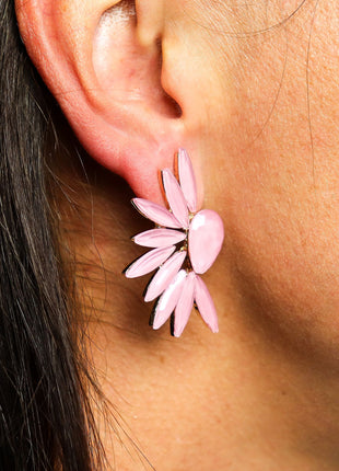 Soft Pink - Vintage Glass - Angel Wings - Earrings