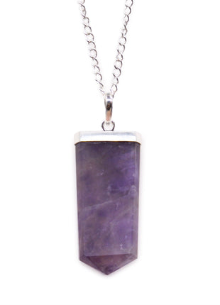Gemstone Flat Pencil Pendant - Amethyst