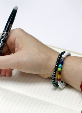 Magnetic Gemstone Bracelet - White Howlite Chackra