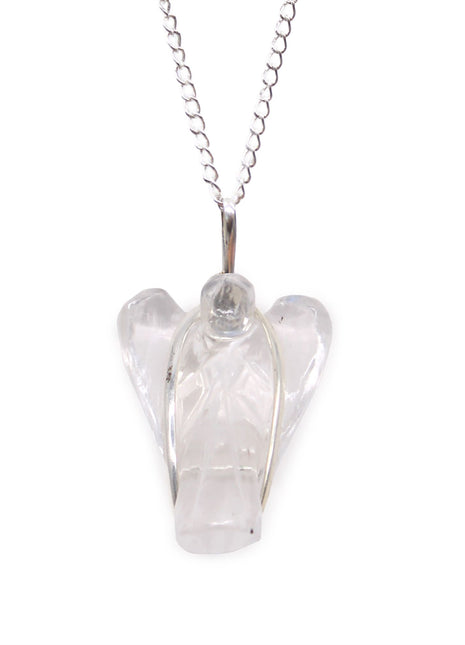 Gemstone Guardian Angel Pendant - Rock Quartz