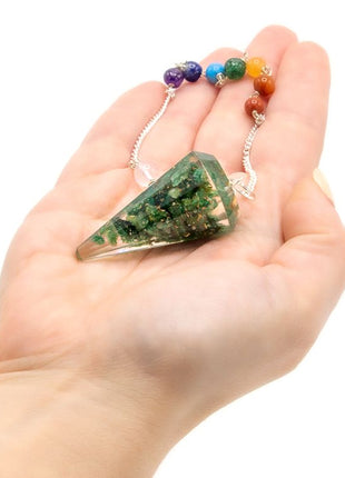 Orgonite Power Chakra Pendulum - Green Aventurine