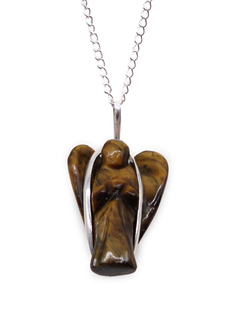 Gemstone Guardian Angel Pendant - Tiger Eye