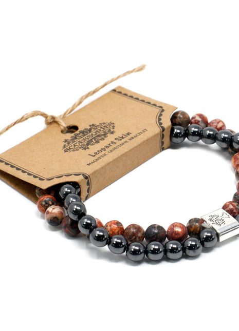 Magnetic Gemstone Bracelet - Leopard Skin