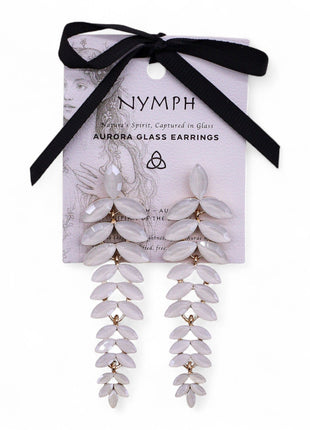 Pearl - Vintage Glass - Long Drop - Earrings