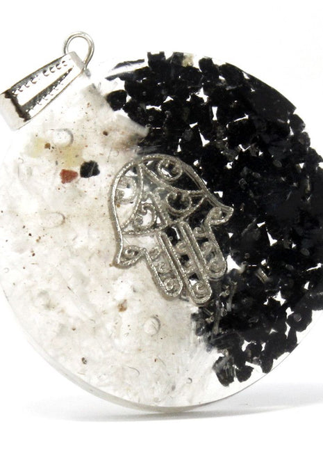 Orgonite Power Pendant - Good & Evil - Hamsa