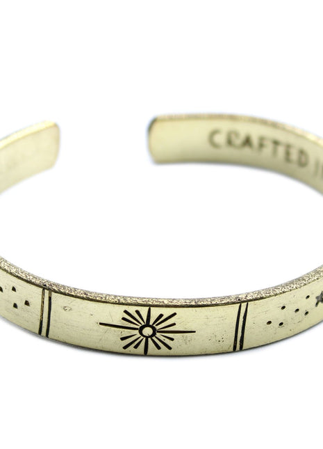 Inspiration Bracelet - Brass Snrise, Galaxy, Stars, Earth