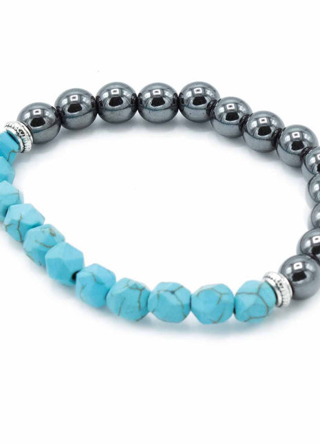 Faceted Gemstone Bracelet - Magnetic Turquoise