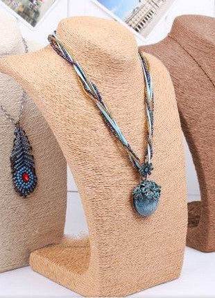 Med Necklace Display - Coffee