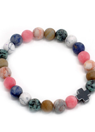 Set of 2 Gemstones Friendship Bracelets - Harmony - Rainbow Gemstones