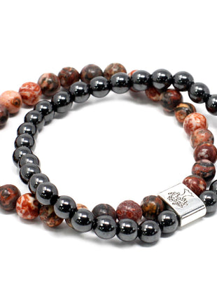 Magnetic Gemstone Bracelet - Leopard Skin