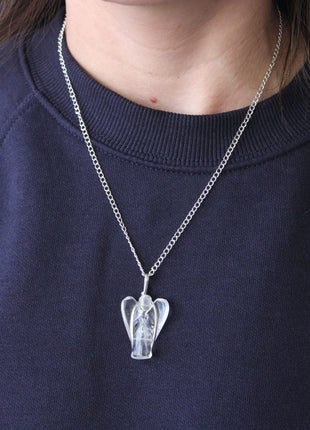 Gemstone Guardian Angel Pendant - Rose Quartz