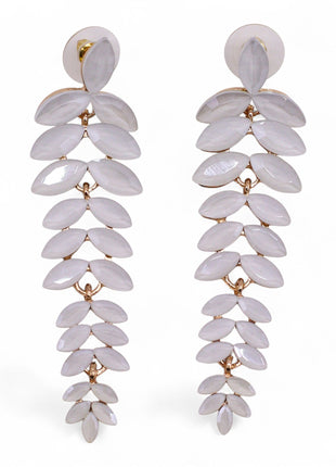 Pearl - Vintage Glass - Long Drop - Earrings