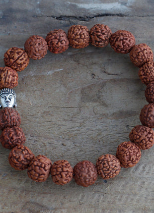 Rudraksha Buddah Bangle Mala - Natural