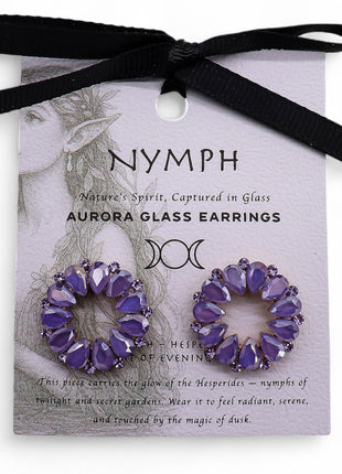 Lavender - Vintage Glass - Loop - Earrings