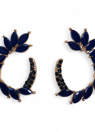 Royal Blue - Vintage Glass - Loop - Earrings