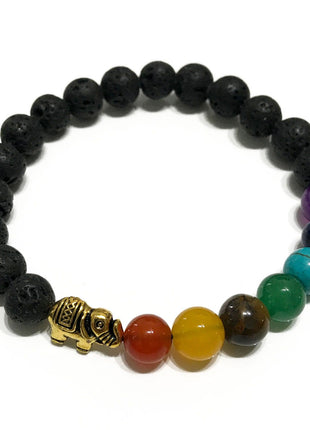 Lava Stone Bracelet - Elephant Chakra