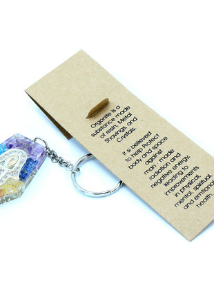 Orgonite Power Keyring - Gemstone Chakra Hamsa