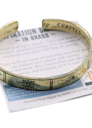 Inspiration Bracelet - Brass Snrise, Galaxy, Stars, Earth