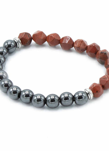 Faceted Gemstone Bracelet - Magnetic Red Jasper