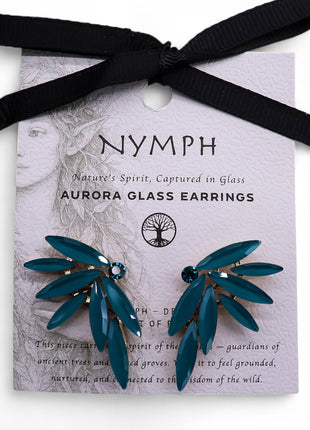 Teal Green - Vintage Glass - Faries - Earrings