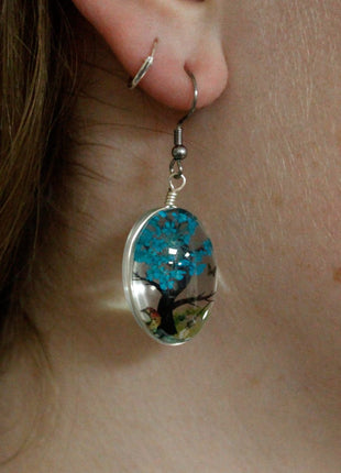 Pressed Flowers - Tree of Life set - Teal