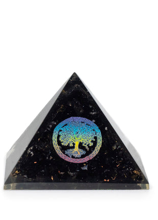 Small Organite Pryamids 5.5x4.5cm - Tree of Life - Black Tormaline Chips