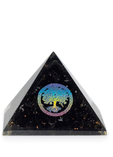 Small Organite Pryamids 5.5x4.5cm - Tree of Life - Black Tormaline Chips
