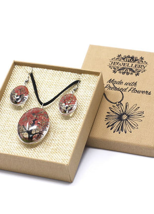 Pressed Flowers - Tree of Life set - Coral