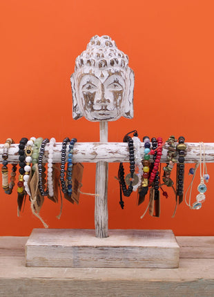 Single Branch & Buddha Stand - Whitewash