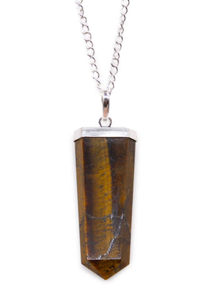 Gemstone Flat Pencil Pendant - Tiger Eye