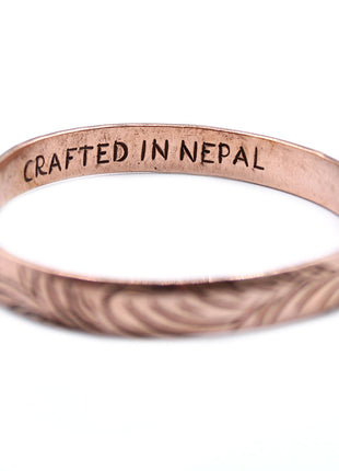 Copper Tibetan Bracelet - Slim Tribal  Swirls