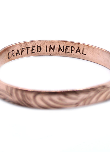 Copper Tibetan Bracelet - Slim Tribal  Swirls