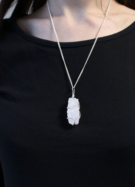 Cascade Wrapped Necklace - Rough Opalite
