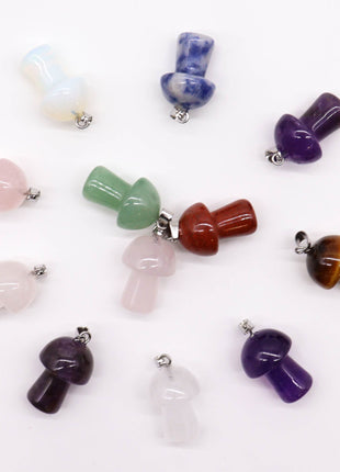 Gemstone Mushrooms Pendants (12 assorted)  20x15mm