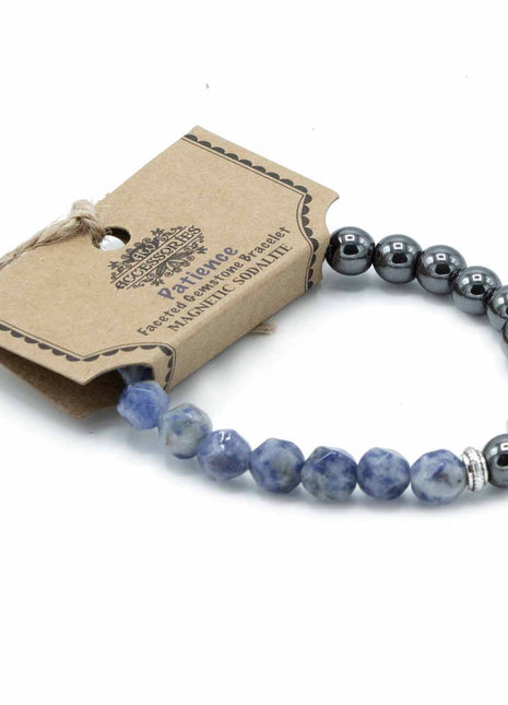 Faceted Gemstone Bracelet - Magnetic Sodalite