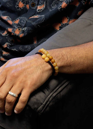 Gemstone Double Power Bracelets- Yellow Aventurine