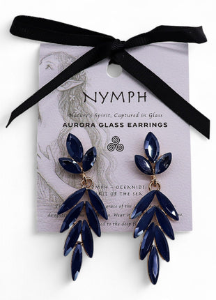 Royal Blue - Vintage Glass - Long Drop - Earrings