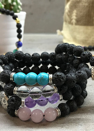 Lava Stone Bracelet - Elephant Chakra