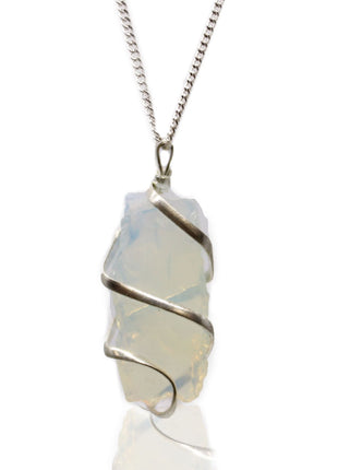 Cascade Wrapped Necklace - Rough Opalite