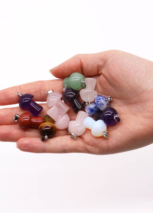 Gemstone Mushrooms Pendants (12 assorted)  20x15mm