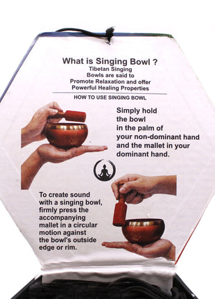 Buddha Singing Bowl Set- Black/Orange 10.7cm